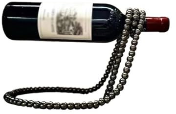 Yinj9562fg Wine Holder Fashion Red Wine Rack White Wine Entryway Living Room Pearl Necklace Suspended Wine Rack Wine Cooler Decoration Wine Glass Holder(Black)
