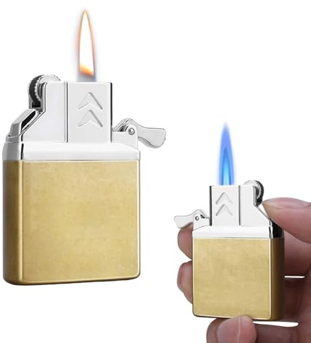 DGHNBMGNG Gaseinsatz, umschaltbarer Feuerzeugflammenmodus, Sturmfeuerzeug Jetflamme, Vintage Sturmfeuerzeug Gas nachfüllbar Metall, Geschenk for Männer (Gas Nicht enthalten)