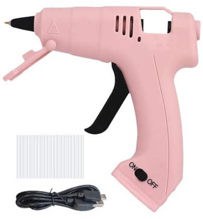Pistola per colla a caldo senza fili, ricaricabile con funzione di preriscaldamento rapido, pistola per colla a riscaldamento rapido, kit di pistola per colla a caldo, macchina per colla per bambini