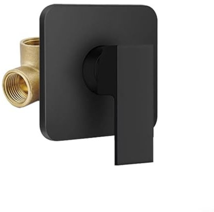 FUANA Robinet de douche encastré en laiton pour eau chaude et froide (noir)