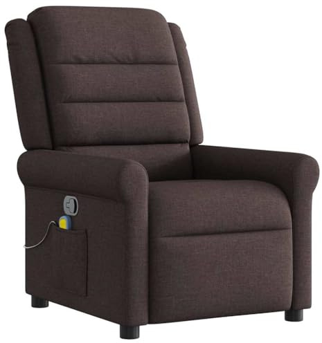 vidaXL Massagefåtölj mörkbrun tyg, massagerande fåtölj, massage fåtölj, lutande fåtölj, massagefåtöljer, massagerande fåtöljer, lutande fåtöljer