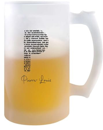 Planetee Verre à Bière Pierre-Louis Lettre Littérature | Chope de Bière Pinte | Idée Cadeau Prénom Livre Lecture Anniversaire Papa Collègue Départ Retraite Noël