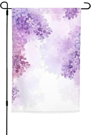 Drapeau de jardin avec fleurs lilas en fleurs - 30,5 x 45,7 cm - Printemps été, automne, hiver - Drapeaux saisonniers double face - Bannière d'extérieur et d'intérieur pour décoration de maison
