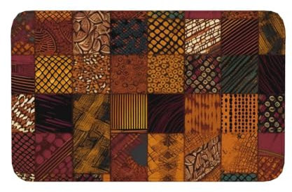 Tapis de porte d'entrée intérieur ou extérieur antidérapant de style africain patchwork pour entrée, porche, salle de bain, tapis de 50,8 x 80 cm