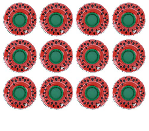 Pastèque Course Gonflable 12pcs | Boire des Chariots de gobelet pour Les Jouets de fête de Piscine/d'été | Matériel PVC réutilisable, détient 15-20oz | Accessoires de Bain et