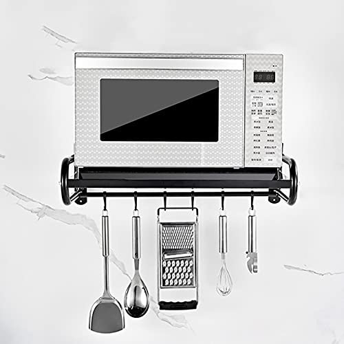 Générique Support de Rangement pour Micro-Ondes, Support Mural Suspendu pour Four à Micro-Ondes, étagère de Rangement pour Cuisine, Support pour Four à Micro-Ondes, étagères murales multifon