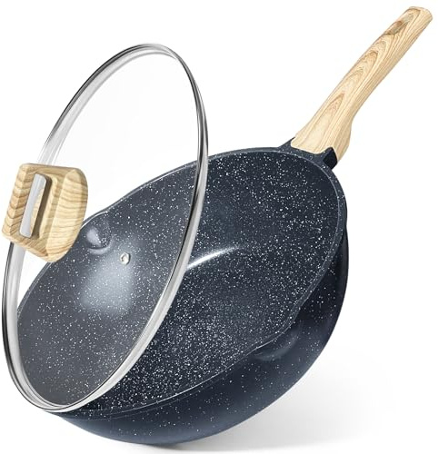 GiPP Ceramic Nonstick Deep Frying Pan Skillet, 12 Saute Pan with Lid, Induction Cookware Non Stick Cooking Pan, PTFE PFOA PFOS APEO Free, Grey