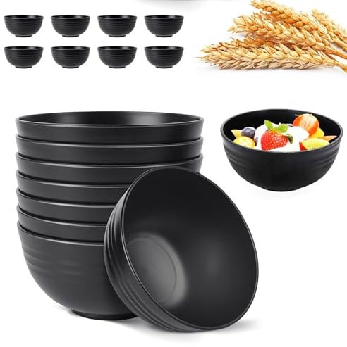 Juego de 8 cuencos para cereales, 700 ml tazones desayuno grandes cuencos, ensaladeras, para ensalada, fruta,sopa, cereales, ramen, ensalada, buffet, aperitivos