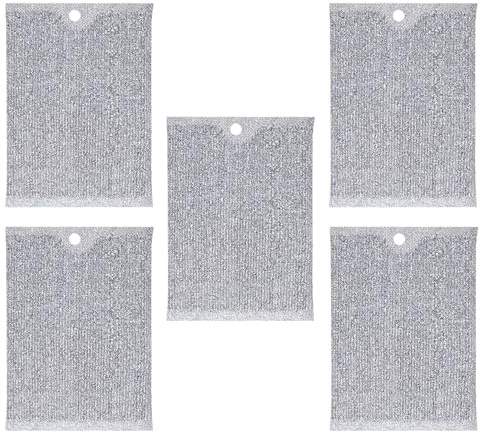 Chiffon De Nettoyage en Fil Métallique | 5 Lingettes Vaisselle Non Rayantes | Éponges Récurables Portable pour Fruits Légumes Casseroles Plaques de Cuisson