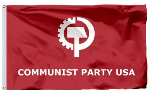 Bandiera CPUSA da 3 x 1,5 m per festa comunista USA Red Banner Garden House Bandiere Banner Decor con occhielli in poliestere a doppia cucitura in ottone