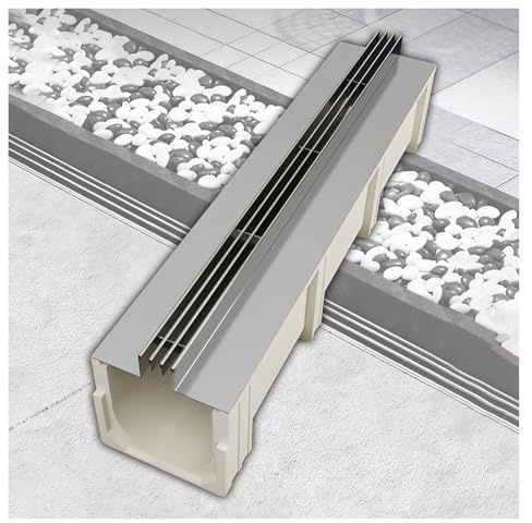 Systems De Drenaje De Zanja Exterior Con Base SMC, Canal De Desagüe Y Desagüe De Suelo Para Descarga De Aguas Residuales, Resistente A La Deformación.(100x17x10cm/39.4x6.7x3.9in)