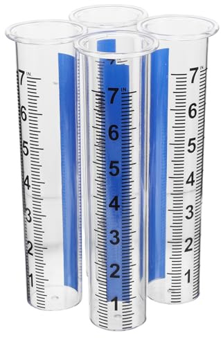DIYEAH 4pièces Jauge De Pluie Extérieure pour Pelouse Tube De Pluviomètre Plastique Mesure Précise des Précipitations Tube De Rechange pour Jardin Ou Serre