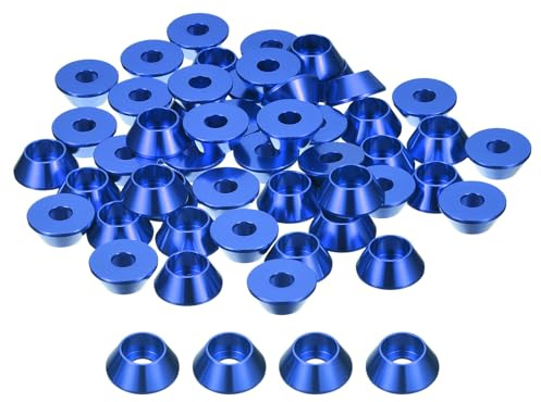 QUARKZMAN Arandelas Cónicas M6, 20 Pcs Arandelas De Aluminio Anodizado Arandelas De Cabeza Cónica, Arandela Para Accesorios Mecánicos, Azul Oscuro