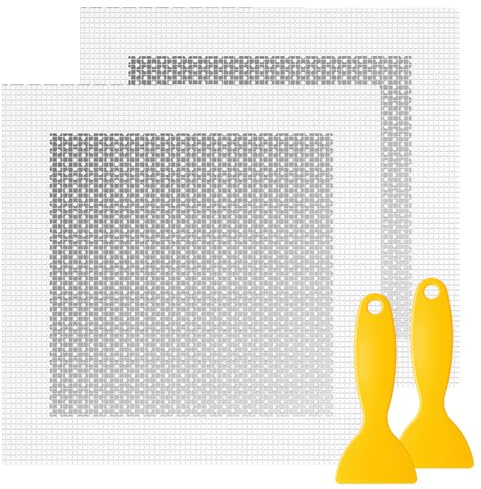 4 Pcs Wall Repair Patch Kit, 8'' by 8'' Self Adhesive Plasterboard Fibreglass Mesh Wall Patches Plaster Repair Tool Wall Hole Filler Patch, Drywall Repair Kit for Broken Walls Repairing Ceiling Filler