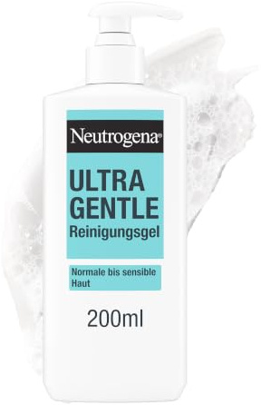 Neutrogena Ultra Gentle Reinigungsgel, 200 ml | Für effektive und sanfte Gesichtsreinigung bei sensibler und normaler Haut, mit CICA und BarrierCare Technologie