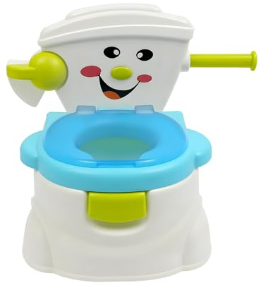 Kinder Töpfchen Blau Baby Töpfchen Toilettentraining, Kindertoilette für Jungen & Mädchen ab 6 Monaten bis 5 Jahre, mit Rückenlehne & rutschfestem Sitz, Spritzschutz für Sauberkeit, stabil bis 60 kg