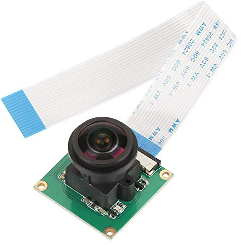 Akozon Module Caméra 5 Millions de Pixels Haute Définition OV5647 Grand Angle 175° Œil de Poisson pour Surveillance B 3/2