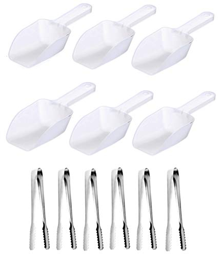 JZK 6X Ice Scoops Sweet Scoops + 6X Candy Tongs for Wedding Birthday Anniversary Party Kitchen bar for ice Candy Sweet Dessert Buffet Coffee ice Cream