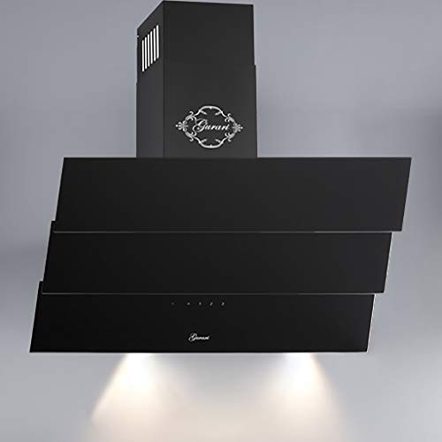 Gurari 267 Dunstabzugshaube 60 cm kopffrei,Schwarz Glas,1000m³/h,Fernbedienung,Wandhaube,Dunstabzug,TouchControl,Timer,Randabsaugung,Abzugshaube, Ablufthaube,Umlufthaube,kopffreihaube