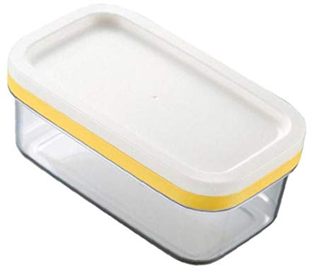 Butter Dish Butter Keeper with Sealed Lid and Cutter Slicer for Easy Cutting and Storage, Butter Box Cheese Keeper for Refrigerate, 2 in 1 Clear Butter Container
