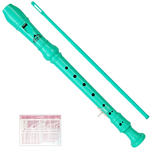 Eastrock 3 Pieces German Style Soprano Recorder Green for Beginners
