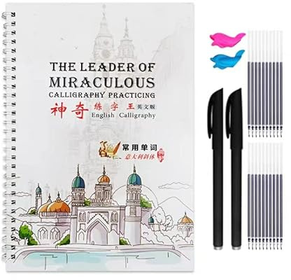 JUNMIN English Coolbook Pen pour les étudiants adultes pour copier la calligraphie artefact italien italique français groove pratique calligraphie et caractères chinois apprendre 2 volumes peuvent êtr