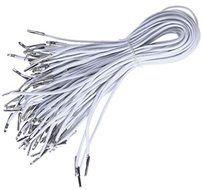 Milisten Cordons Élastiques Ronds 11.02 Pouces avec Embouts Métalliques Lisses pour Masques Et Reliure Artisanale Ficelle Extensible pour Fixation Et Suspension Lot de 50 Pièces pour Bricolage