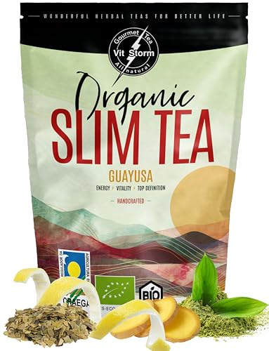 Slim Tea - VITSTORM® - Abnehmen Schnell & Fettverbrenner - Bio Guayusa Tee - Natürlicher Appetitzügler & Kaffeeersatz –100g