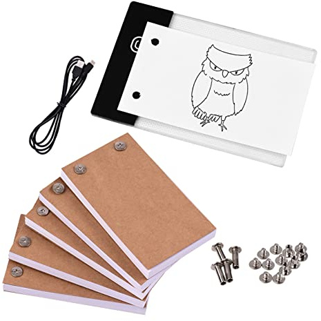 Flip Book Kit, with Light Pad LED Light Box Tablet 300 Sheets Drawing Paper Flipbook with Binding Screws for Drawing Tracing Animation Sketching Cartoon Creation