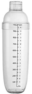 Ecoodisk Shaker da Cocktail di plastica, Shaker in plastica in plastica Trasparente Shaker di plastica con Tazza da Shaker a Mano per Bevande Top su Scala e Filtro con Scale.,1000CC