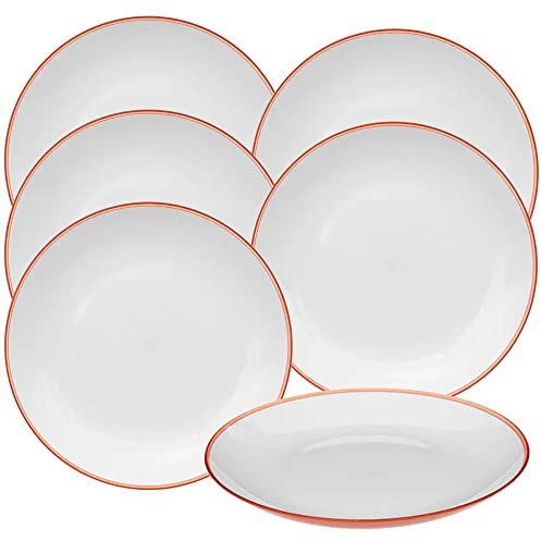 Juego de 6 platos rojo coral WellHome.