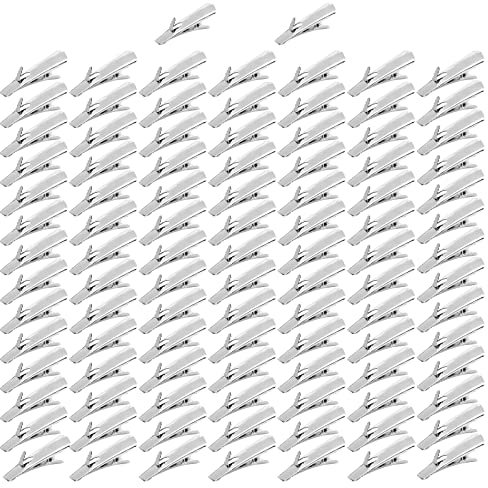 Lawie Lot de 100 pinces à cheveux en métal argenté uni pour décoration de sapin de Noël, couronne, fleur, 45 mm