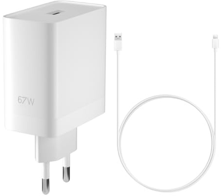 67W SuperVooc Original Schnellladegerät mit 1M USB-C Ladekabel, Adapter für Oppo Find X8 X7 X6 X5 X3 X2 Reno 15 14 13 12 11 10 9 8 A54s A53 A96 A76 A74 A16