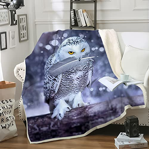 SJSXWQN Decke Lila Eule Kuscheldecke Flauschig für Bett und Sofa Extra Weich Warme Mikrofaser Wohndecke Fleecedecke als Sofadecke Couchdecke Kuscheldecke - 180x200 cm