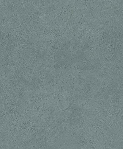 Rasch Tapete 315172 - Vliestapete in Grün Metallic Einfarbig Betonoptik Struktur aus der Kollektion Factory V
