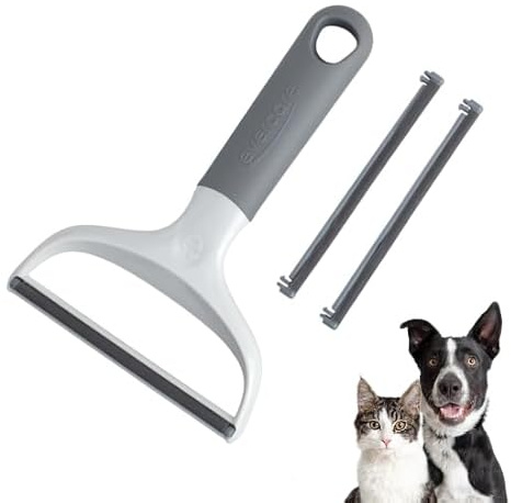 Evercare Duo Pet Hair and Lint Remover with 2 Refills, Dual-Sided Comb for Removing Pet Hair and Lint from Clothing and Furniture White