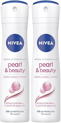 NIVEA Pearl & Beauty Anti-Perspirant Deodorant Spray (150ml), Women's Deodorant with 48H Sweat and Odour Protection, Anti-Perspirant Spray for Women with Pearl Extracts (Pack of 2)