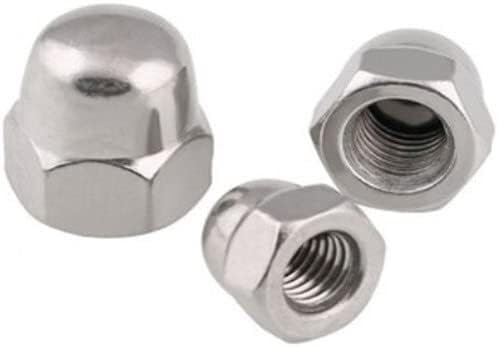 Bolzenmutter-Sicherungsmuttern, Sechskant-Hutmutter M3~M12 Kohlenstoffstahl Edelstahl/Schwarz verzinkt/Messing Sechskant-Hutmuttern Kuppelabdeckungsmuttern Hutmuttern-M4 (20 Stück), Messing-Hutmutter