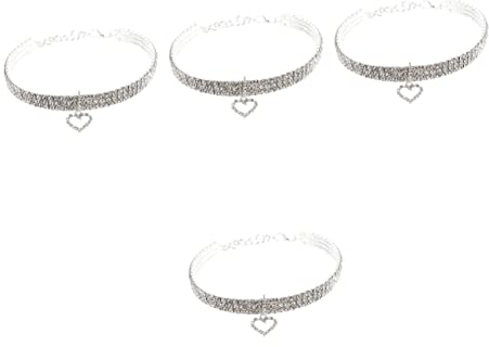 Supvox 4stücke Pet Collar Für Hunde Und Katzen Verstellbar Mit Herzanhänger Und Strass Für Kleine Bis Mittlere Tiere Langlebig Und Stilvoll Für Unvergessliche Momente Mit Ihrem