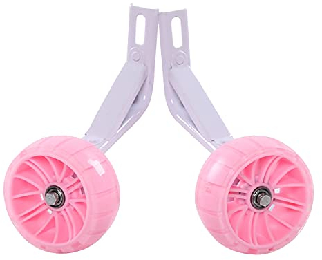 Fahrrad-Stützräder, Fahrrad-Trainingsräder, Stützräder Flash Mute Wheel Fahrradstabilisator montiert Kit kompatibel for Fahrräder von 12 14 16 18 20 Zoll (Color : Pink, Size : 12in)