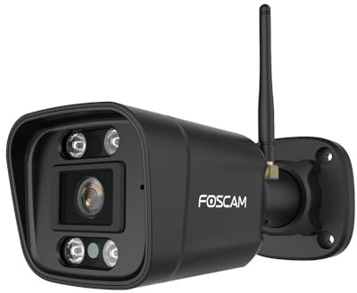 Foscam Caméra WiFi extérieur avec Spots et sirène - V8P Noir