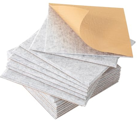 12 Stück Akustikplatten Selbstklebend Hoher Dichte, Schallabsorber Wand für Wanddekoration und Akustische Behandlung Schallschutz Schalldämmung Wand für Decken Akustikpaneele (Hellgrau)