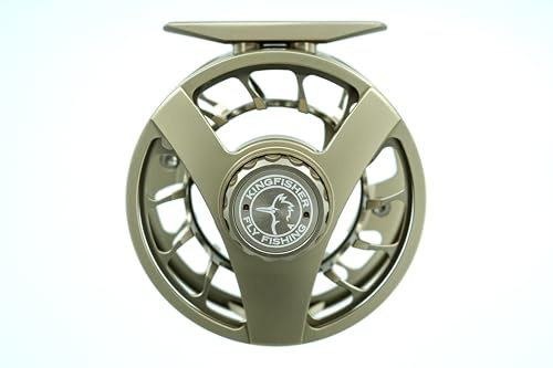 Kingfisher Fly Fishing Big Blackfoot Reel | Durable Lightweight High-Performance Large Arbor Reel for Fly Fishing (Gun Smoke, 7/8)