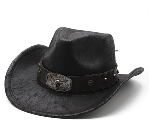 Watreketal Cowboy Hut,Verschleißfester Cowboyhut Damen Herren Western Cowboyhut Weihnachtsfeier Hut Erwachsene Bankett Party Cowboyhut