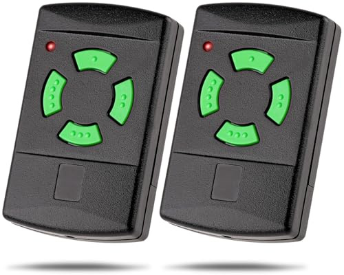 Garagentor Handsender 26,975 MHz -4 Kanäle mit grüner Taste, Ersatz für Hörmann Garagentoröffner, kompatibel mit HSM4-26.975, HSM2, HS2, DH01, 2 Stück