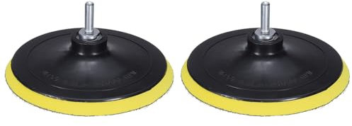 sourcing map 6 Inch Hook and Loop Sanding Disc Pads M14 Shank PP Drill Sanding Attachment, Sand Paper for Power Tools - Yellow + Black 2 Set 4pcs