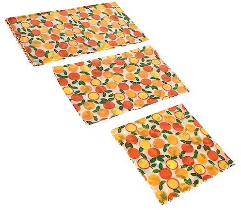 MAGICLULU 3pcs Beeswax Wraps Reusable Food Wraps French Fries Covers Candy Wrapping Papers