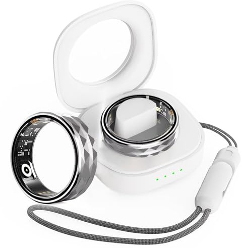 Smart Ring Blutdruckmessung Android IOS Smartringe für Herren Damen Schlaftracker Pulsmesser Schrittzähler Fitness Ring Tracker Smartring Fitnessring Aktivitätstracker Herzfrequenz Schwarz Gold Silber