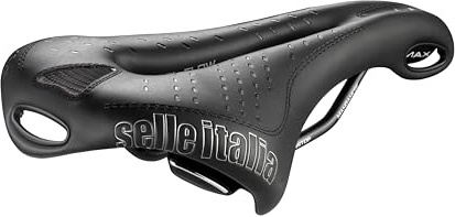 Selle Italia MAX FLITE Gel Flow Racing - Sella Bicicletta da Strada, MTB, Foro Anatomico, Massimo Comfort, Telaio in Manganese - Taglia L3, Nero