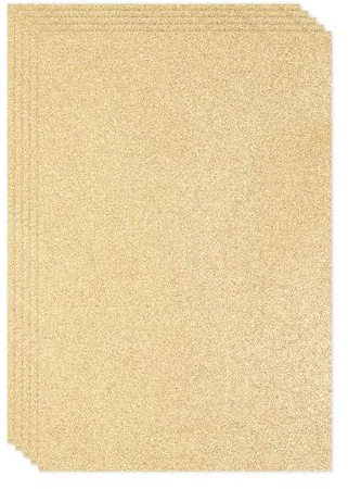 PATIKIL Leicht Gold Glänzendes EVA Glitzer-Schaumstoffblatt 30 x 20 cm 2 mm Dick Glitzer EVA Filz für Bastelprojekte DIY, 5 Stück